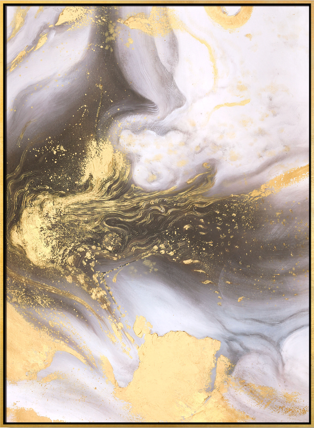 ÓLEO XXL ABSTRACTO NEBULOSA DORADA 150X200