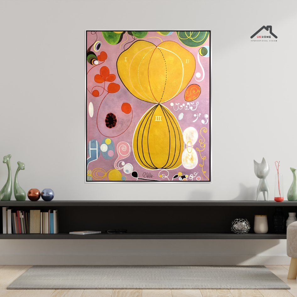 ÓLEO XL FIGURAS EN FONDO ROSA 150X150