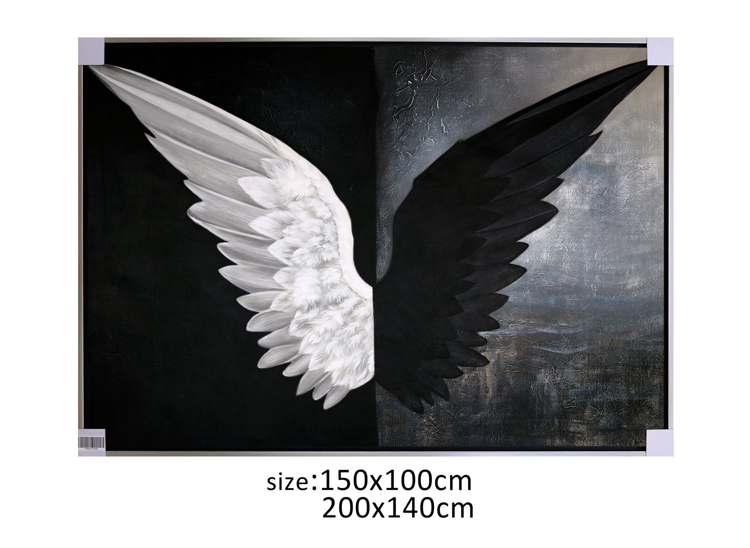OLEO L ALAS BLANCAS Y NEGRAS 150 X 100