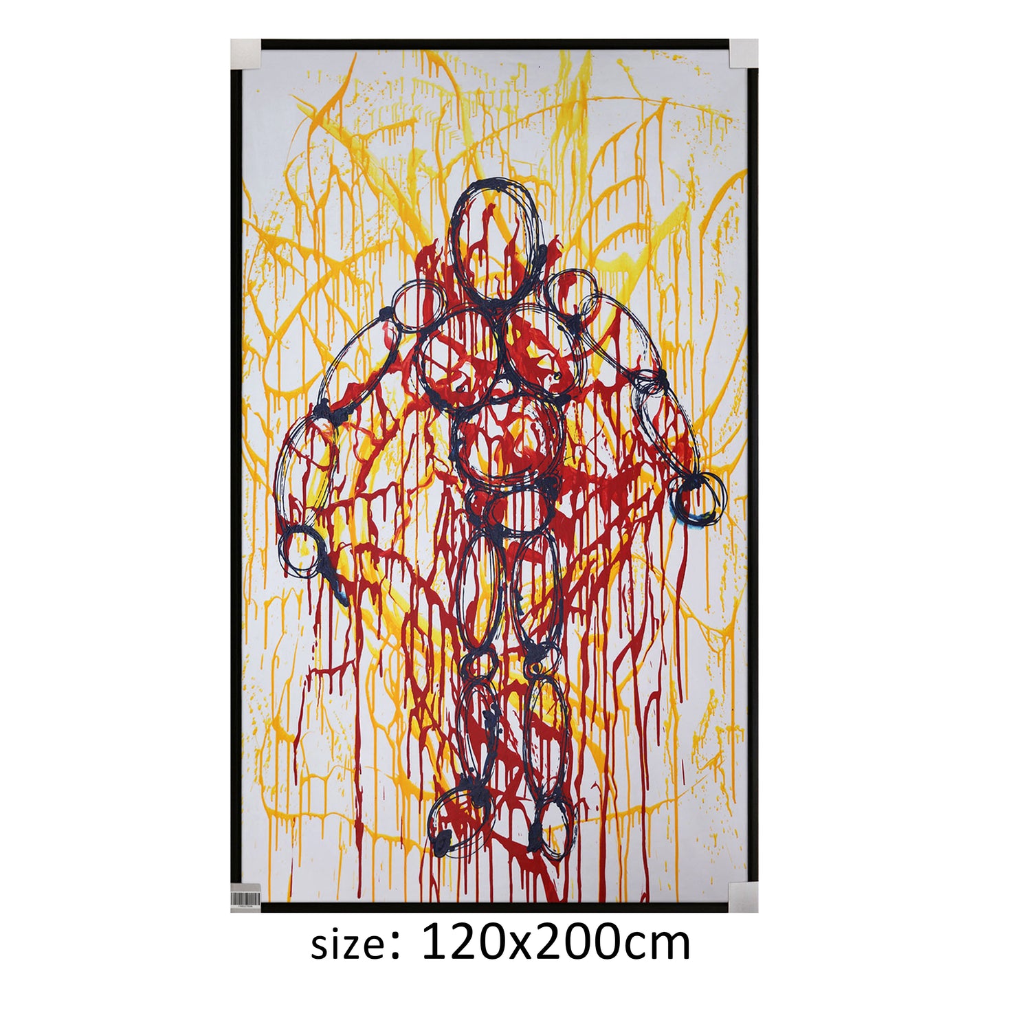 ÓLEO XXL FIGURA HUMANA EN ENREDO AMARILLO 120X200