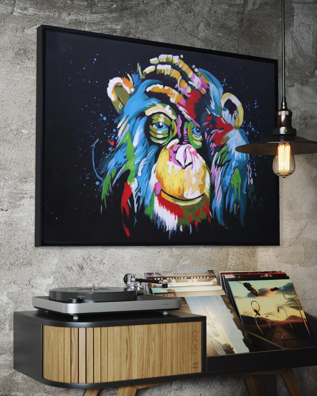 Oleo Chimpancé en colores 120x90