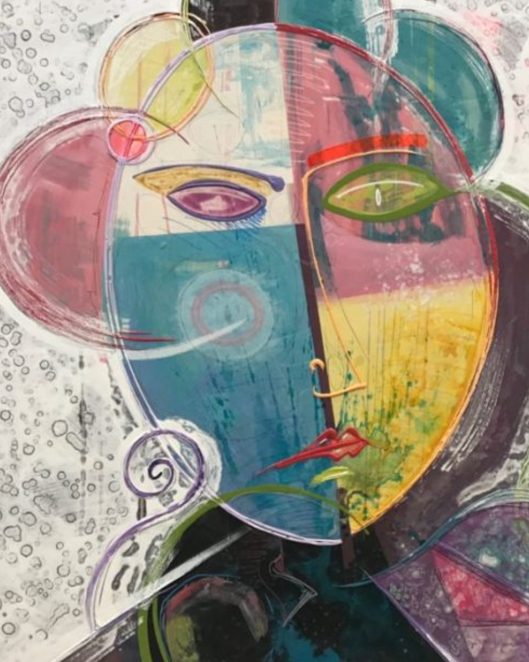 ÓLEO XXL CUBISMO ROSTRO MUJER 180X180