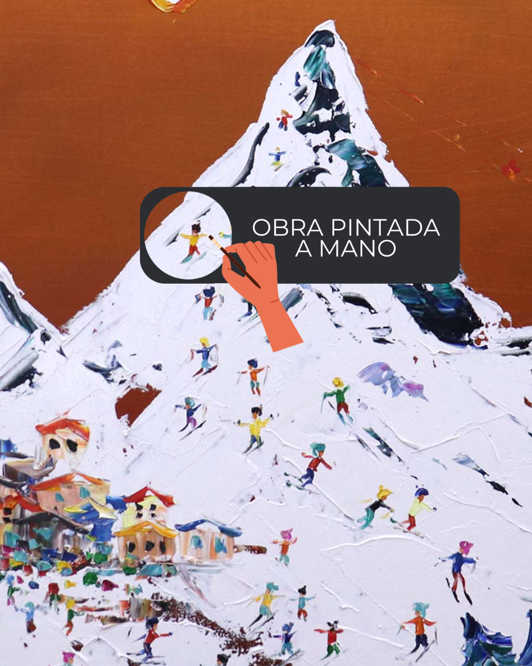Oleo montaña nevada