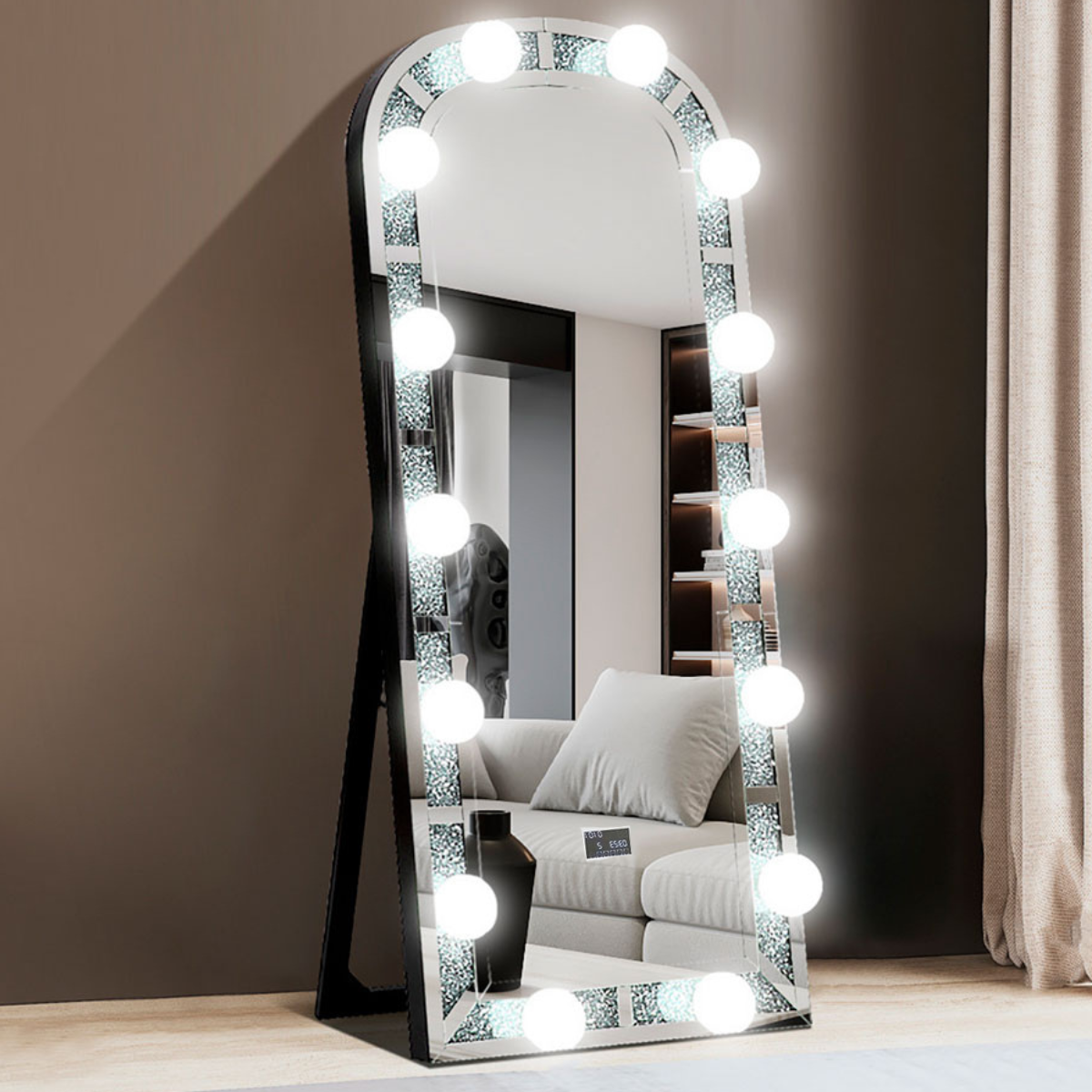 Espejo de Pie con Luces LED y Parlantes Bluetooth Integrados 80×175 cm