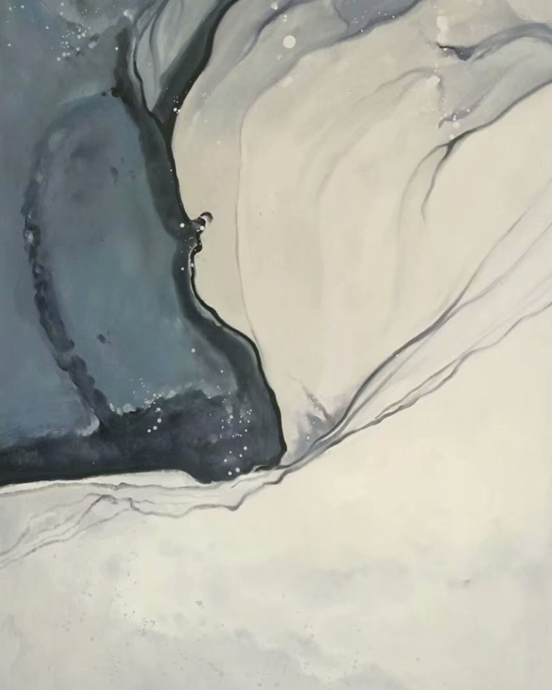 ÓLEO XL ABSTRACTO LAVA BLANCA 120X160