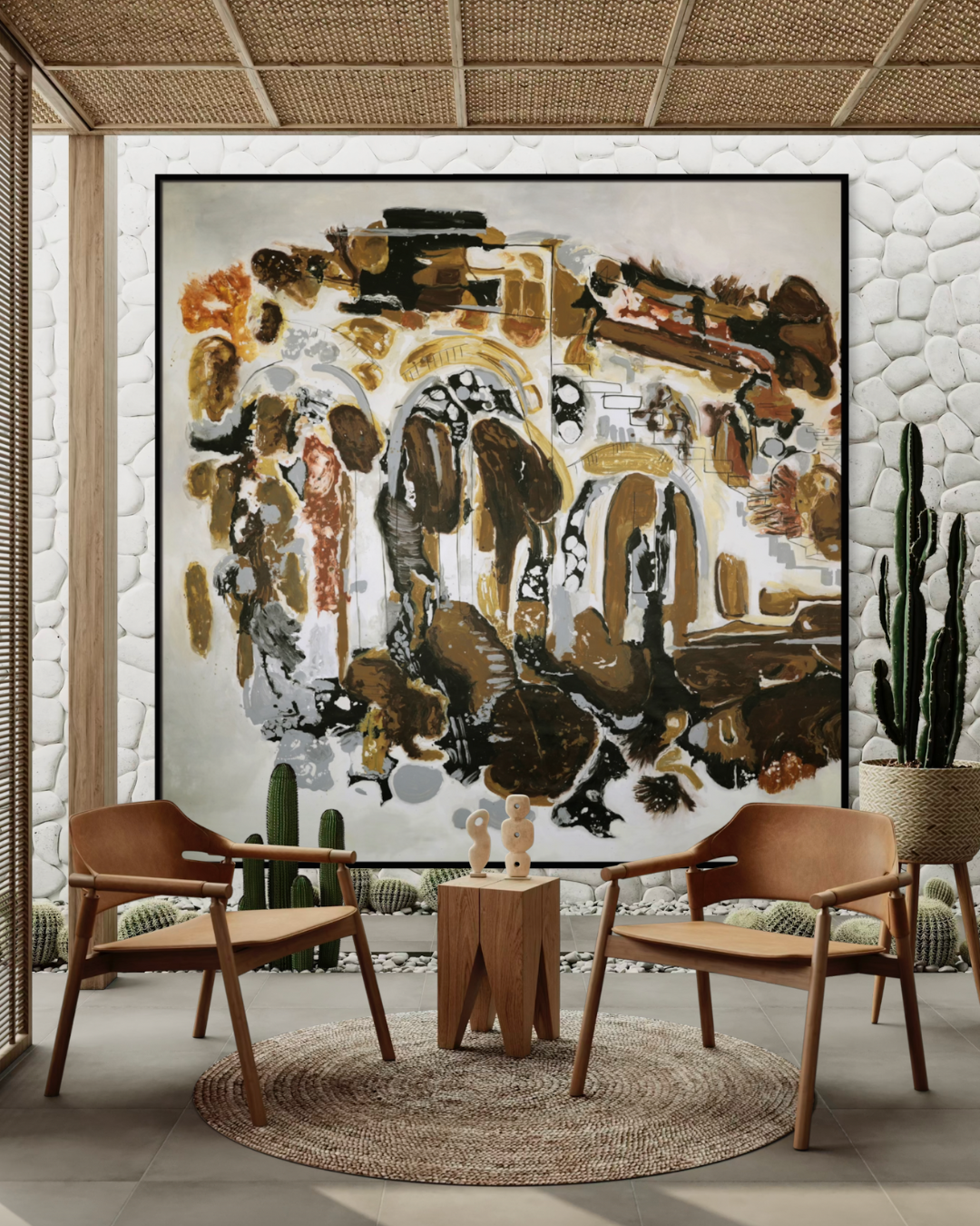 ÓLEO XXL FIGURATIVO TONOS CAFÉS 240x240