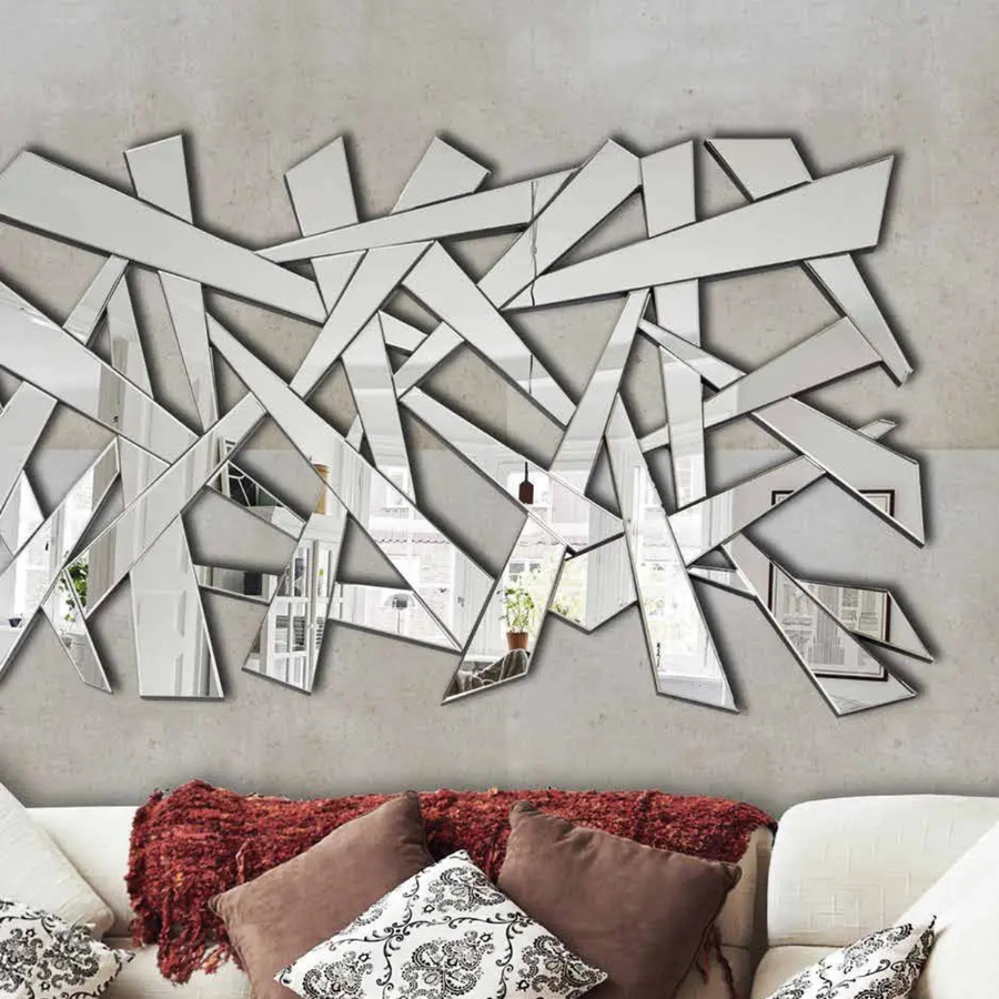 Espejo Abstracto de Pared 80×120 cm con Paneles Irregulares