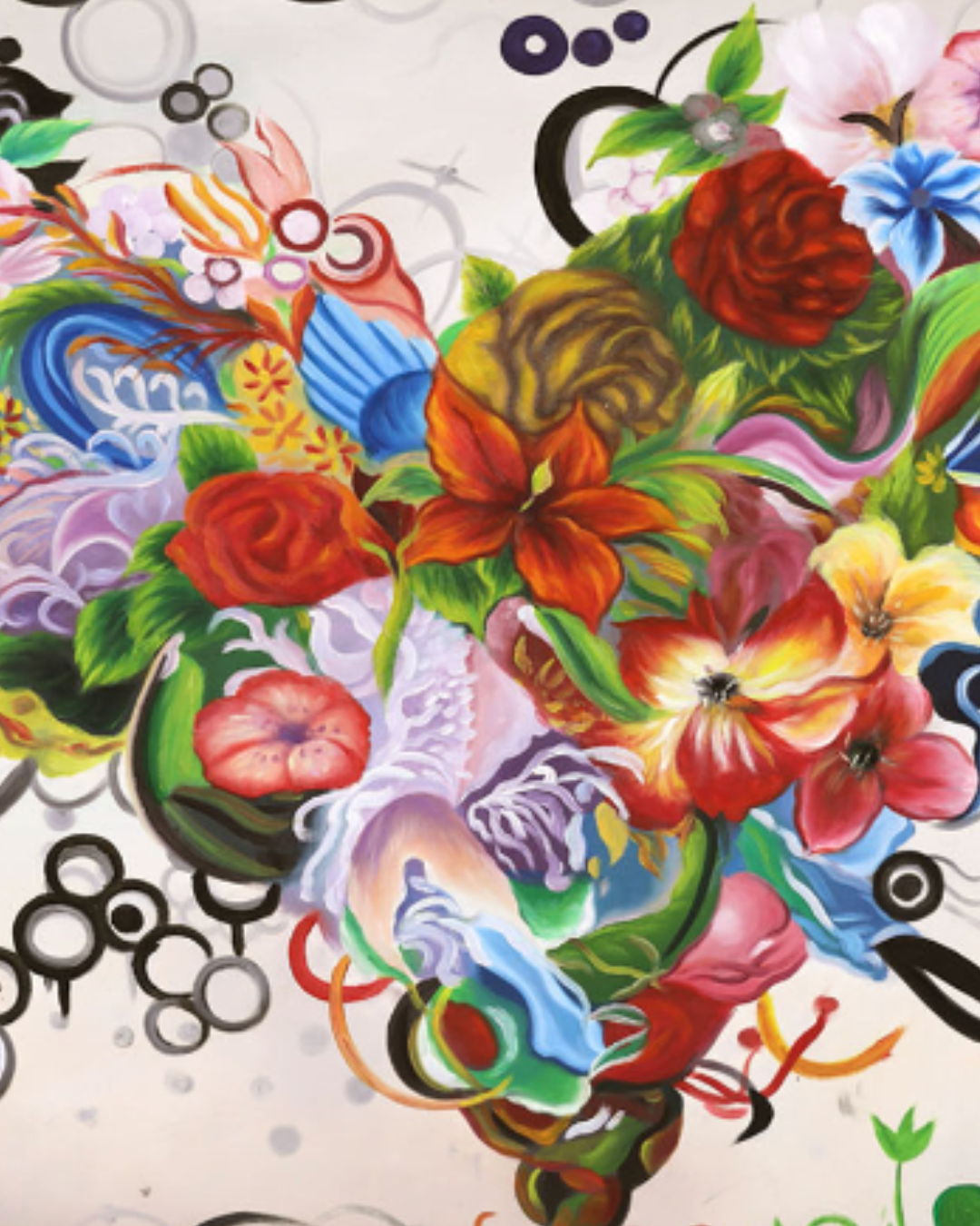 OLÉO L FIGURATIVO DE CORAZÓN CON PEQUEÑAS FIGURAS 160X80