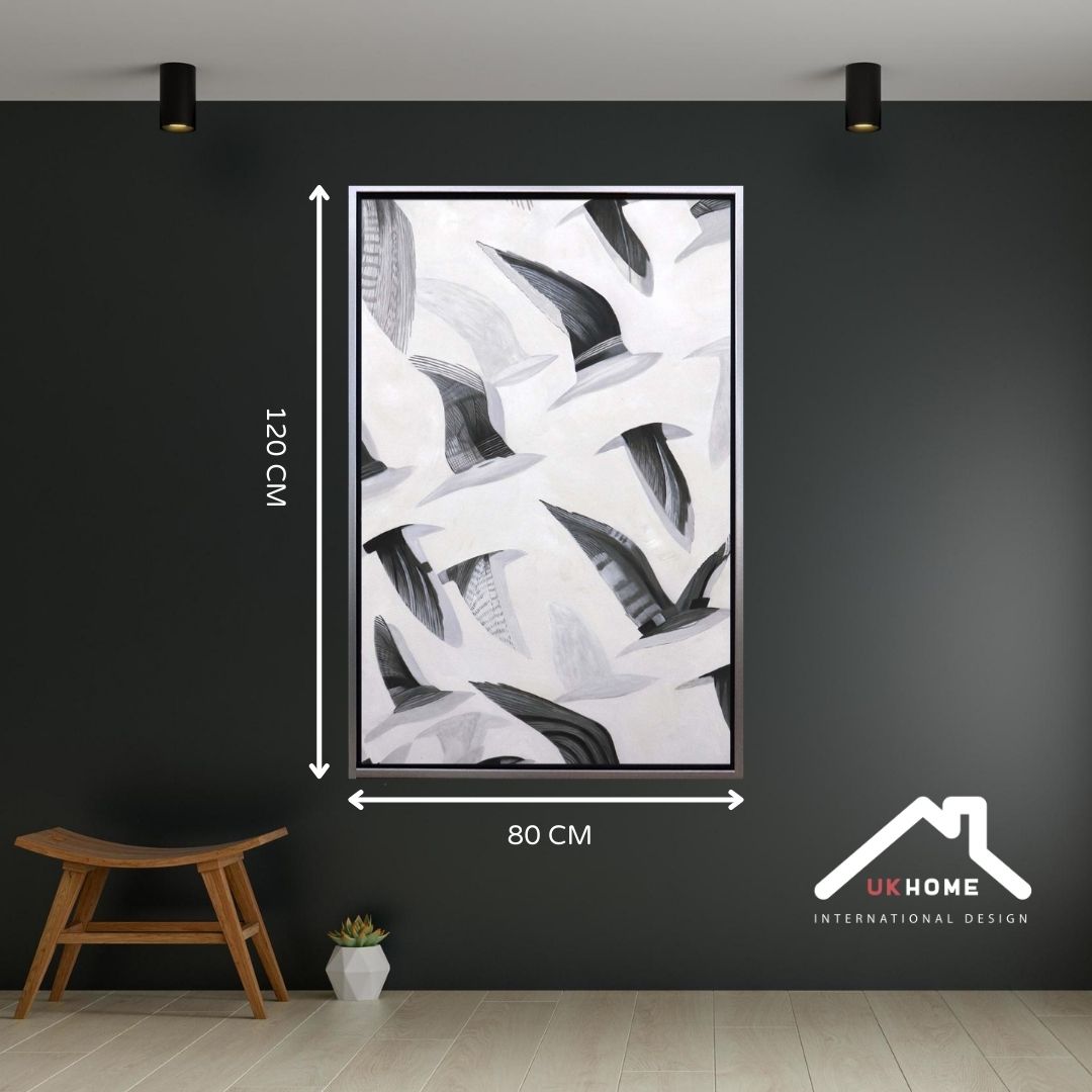 Oleo Gaviotas en fondo blanco 80x120