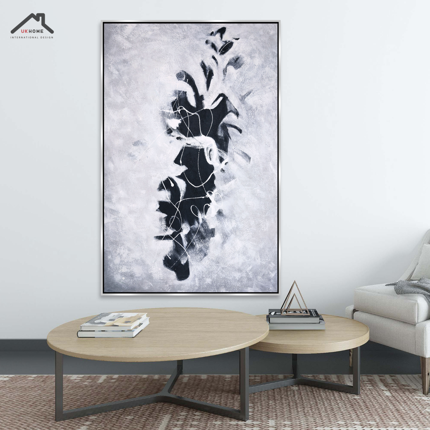 OLEO L ABSTRACTO NUBE NEGRA 150x100