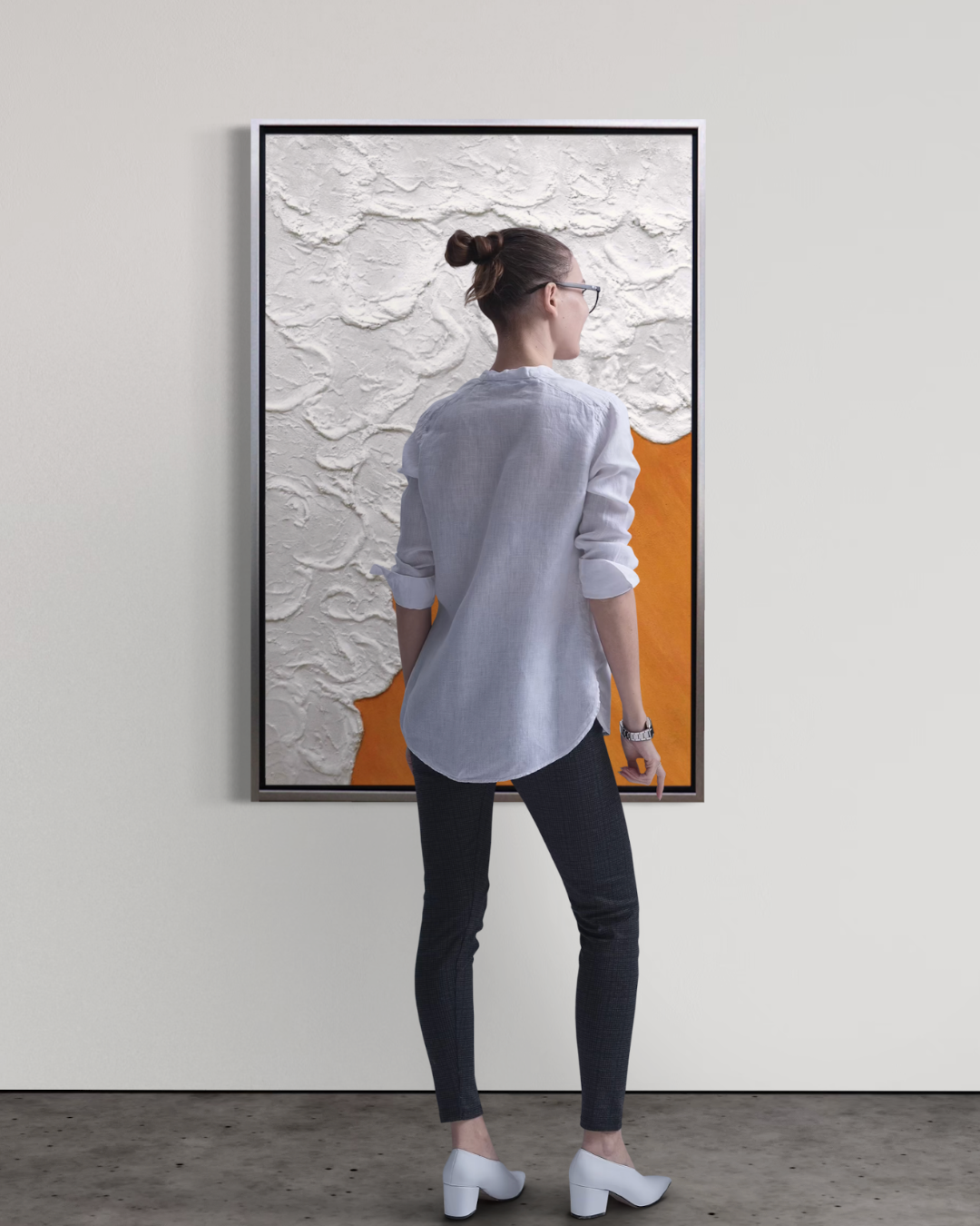 ÓLEO LAVA EN FONDO NARANJO 80X120