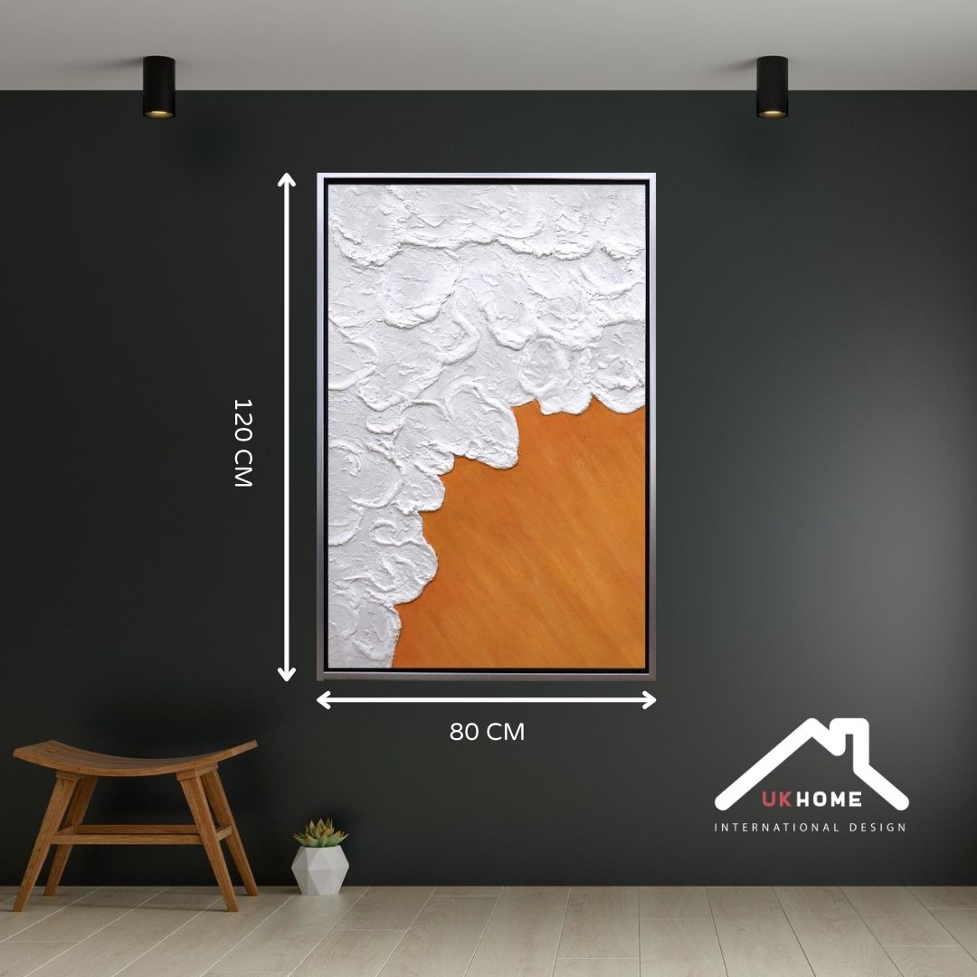 ÓLEO LAVA EN FONDO NARANJO 80X120