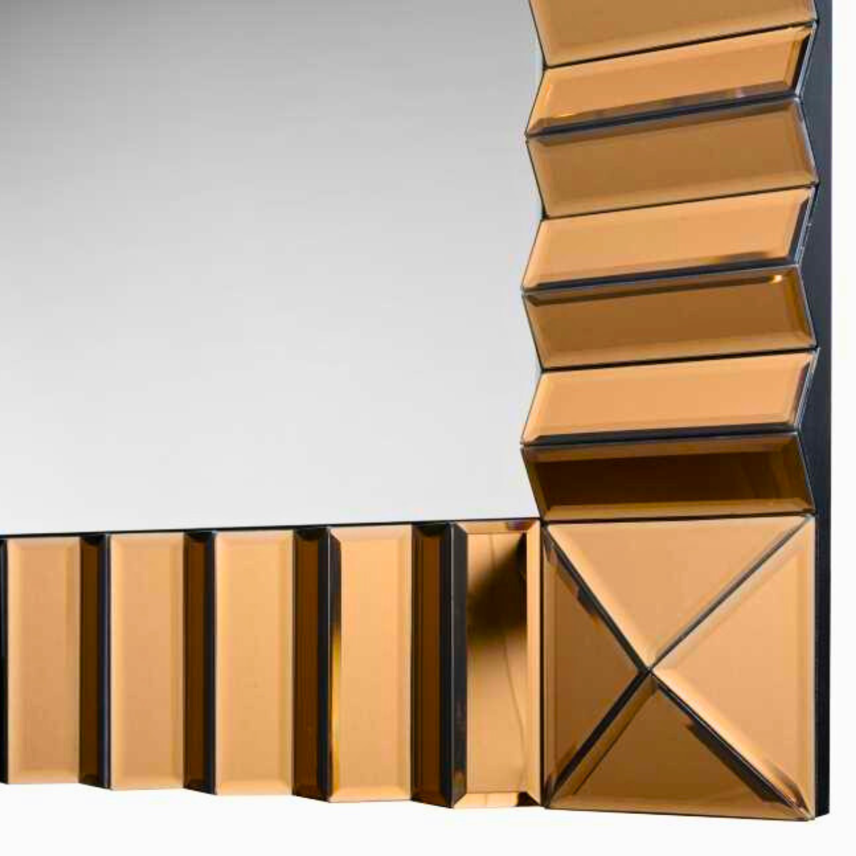 Espejo Decorativo Rectangular 80×120cm Marco Espejado Relieve Cobre