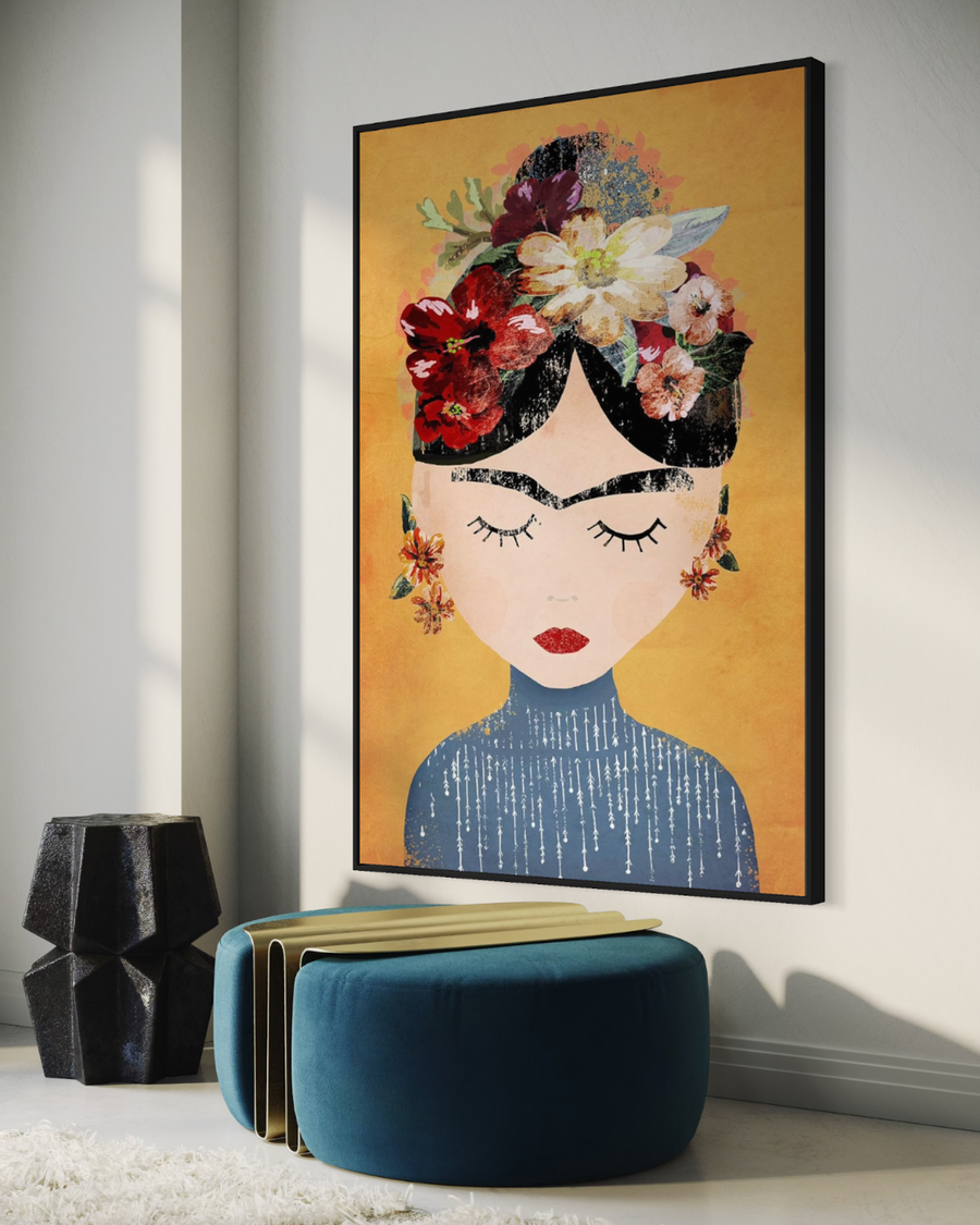 ÓLEO L MUJER ESTILO FRIDA KAHLO 100X150