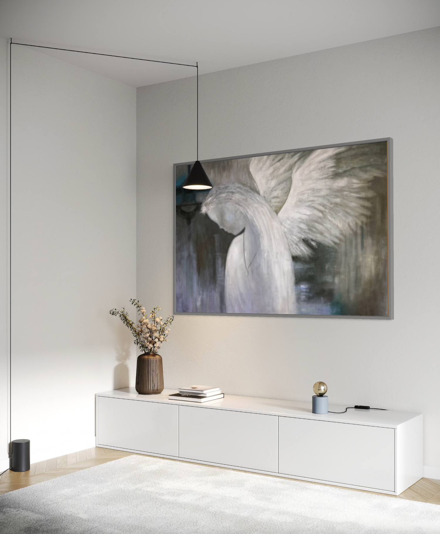 ÓLEO XL ABSTRACTO ÁNGEL ALAS 180X120