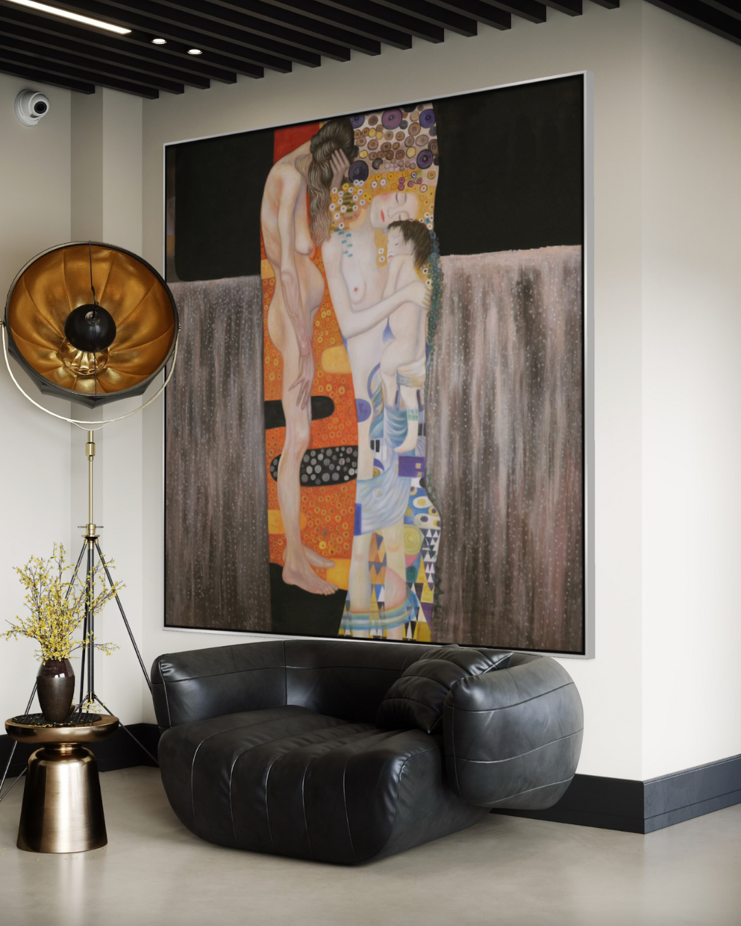 ÓLEO XXL FIGURATIVO CUERPO NEGRO 180X180