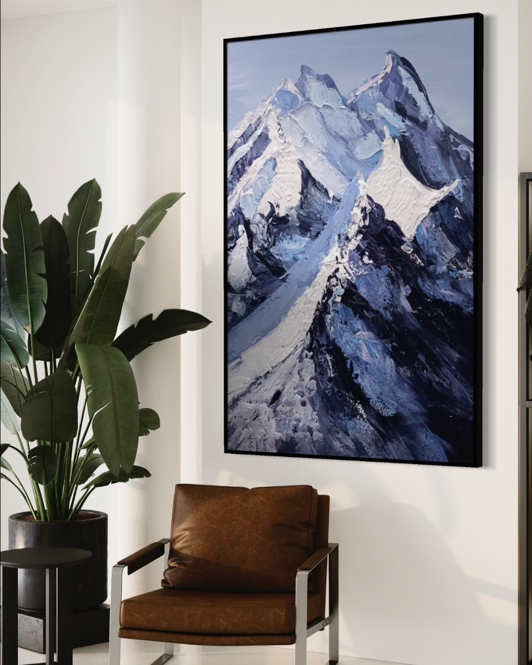ÓLEO L REALISTA MONTAÑA NEVADA 100X150