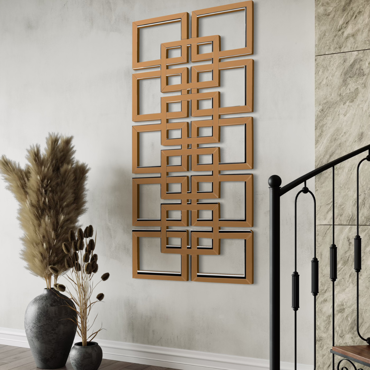 Espejo Decorativo Rectangular 80×160 cm con Marco de Cuadros Espejados dorados