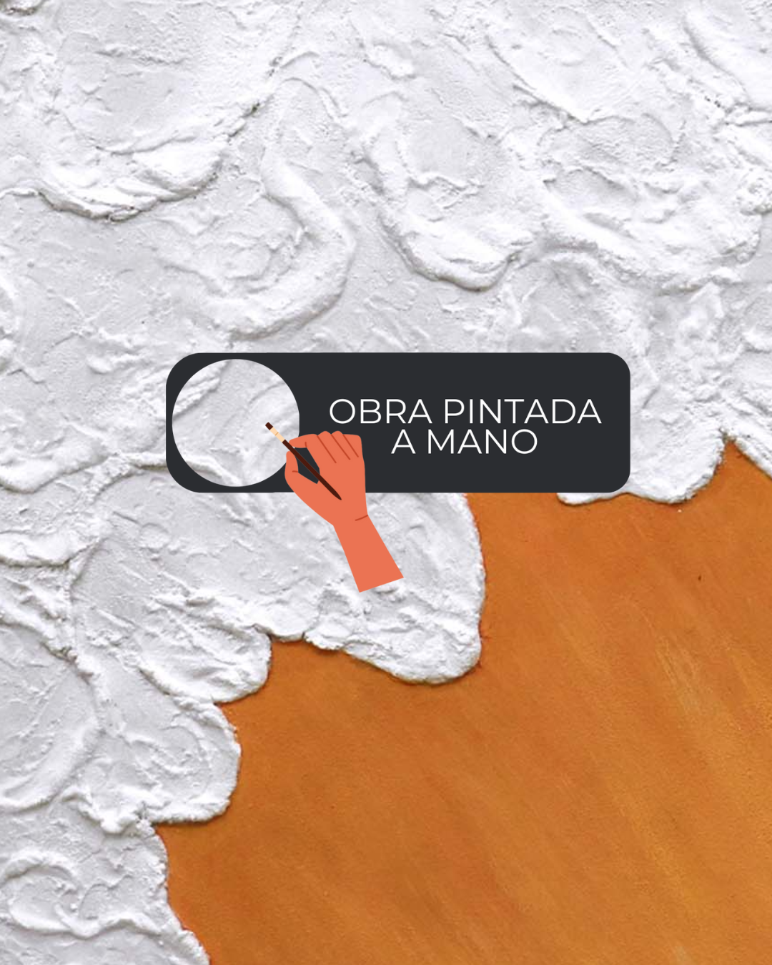 ÓLEO LAVA EN FONDO NARANJO 80X120