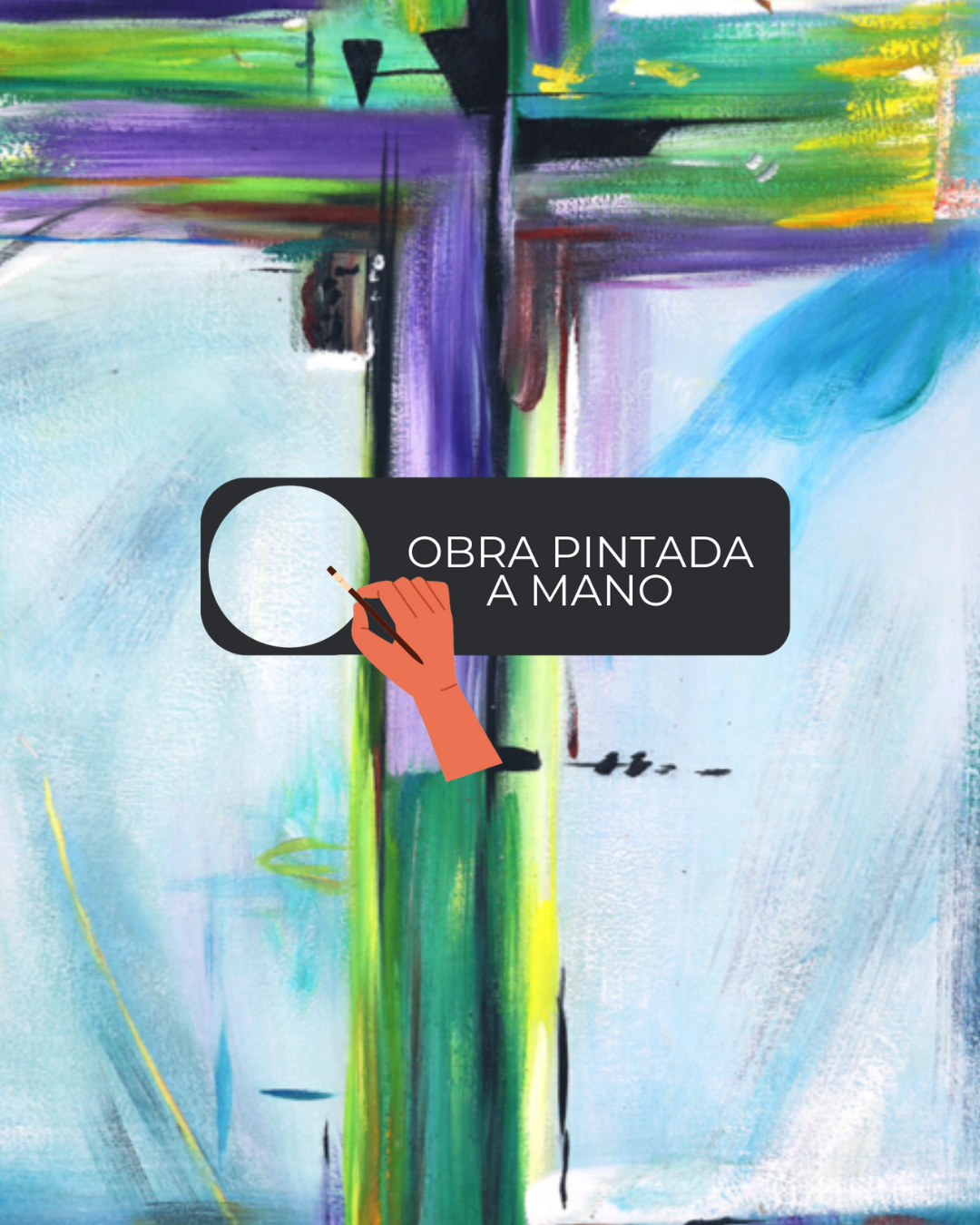 ÓLEO XL CRUZ COLORES FLUOR 90X180