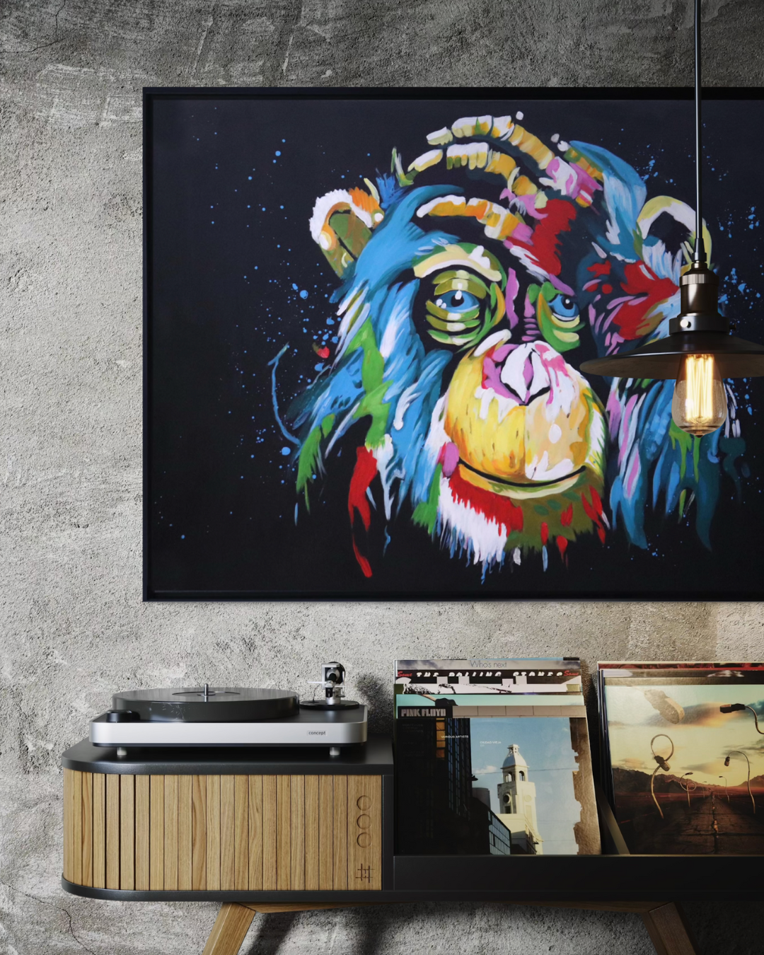 Oleo Chimpancé en colores 120x90
