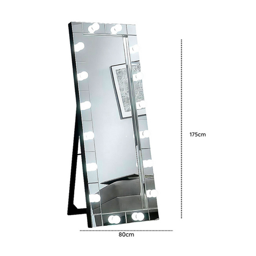 Espejo Rectangular de Pie con Luces LED y Parlantes Bluetooth 175×80 cm - imagen 2