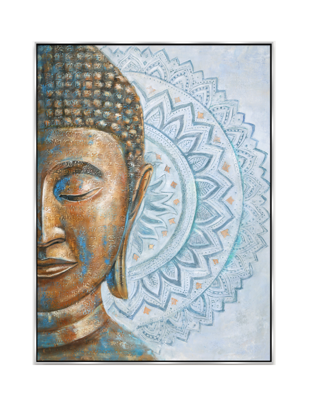 ÓLEO XL BUDA MANDALA CELESTE 120X160