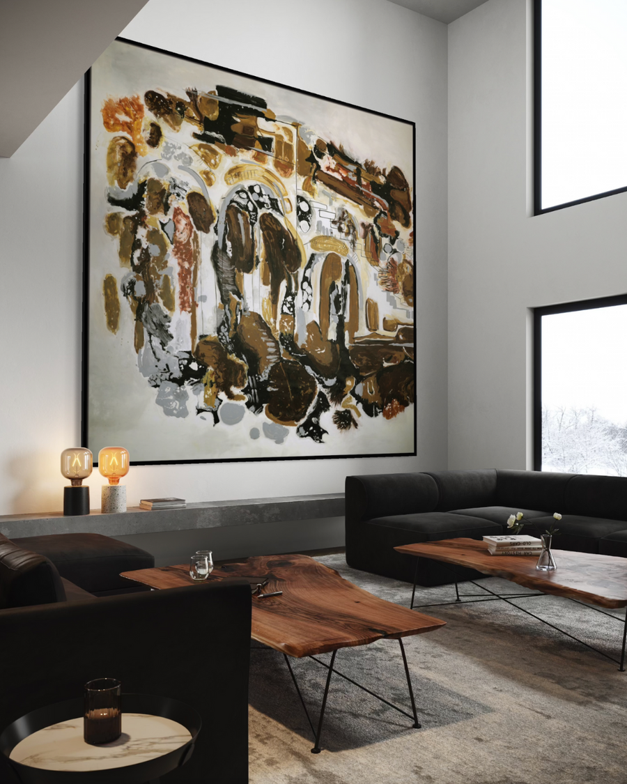 ÓLEO XXL FIGURATIVO TONOS CAFÉS 240x240
