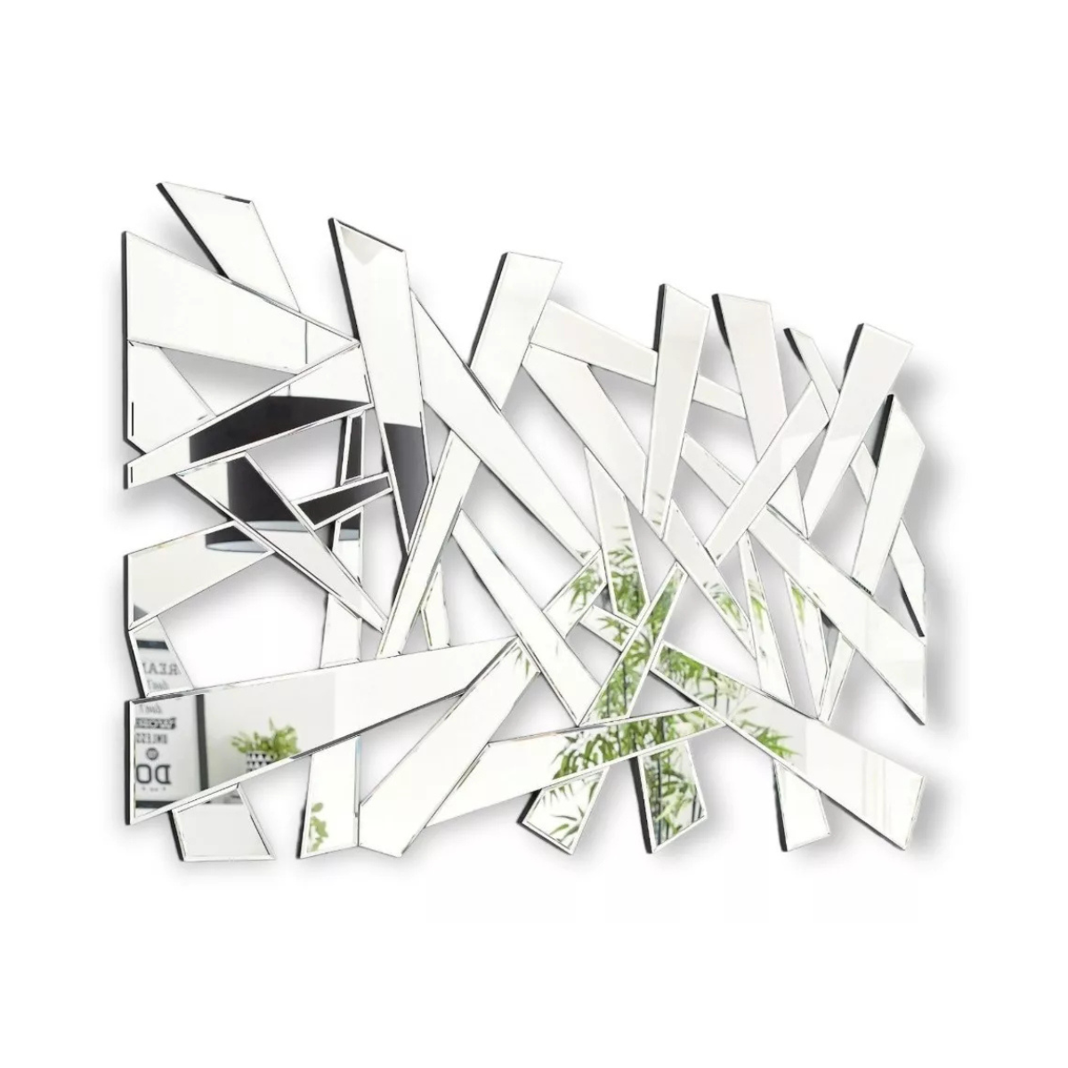 Espejo Abstracto de Pared 80×120 cm con Paneles Irregulares