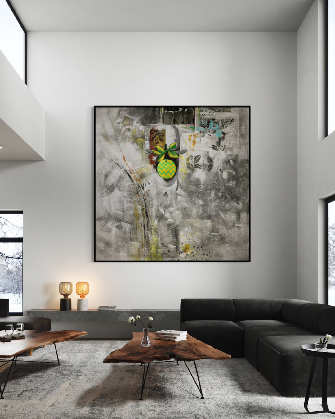 OLEO XXL ABSTRACTO FIGURATIVO EN GRISES 240x240