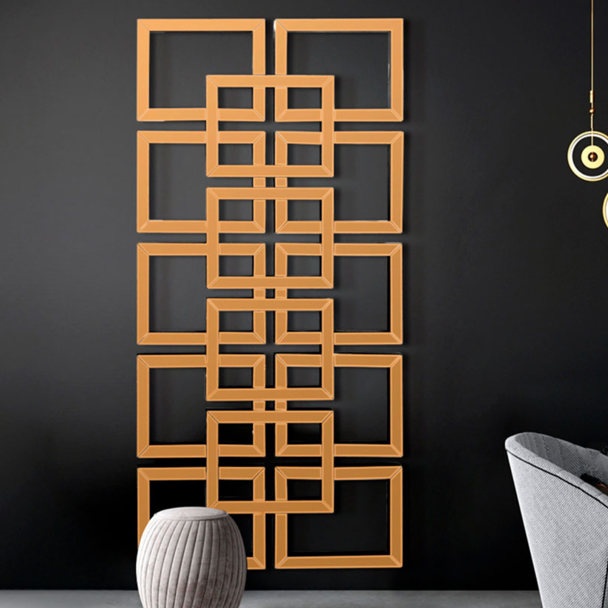 Espejo Decorativo Rectangular 80×160 cm con Marco de Cuadros Espejados dorados