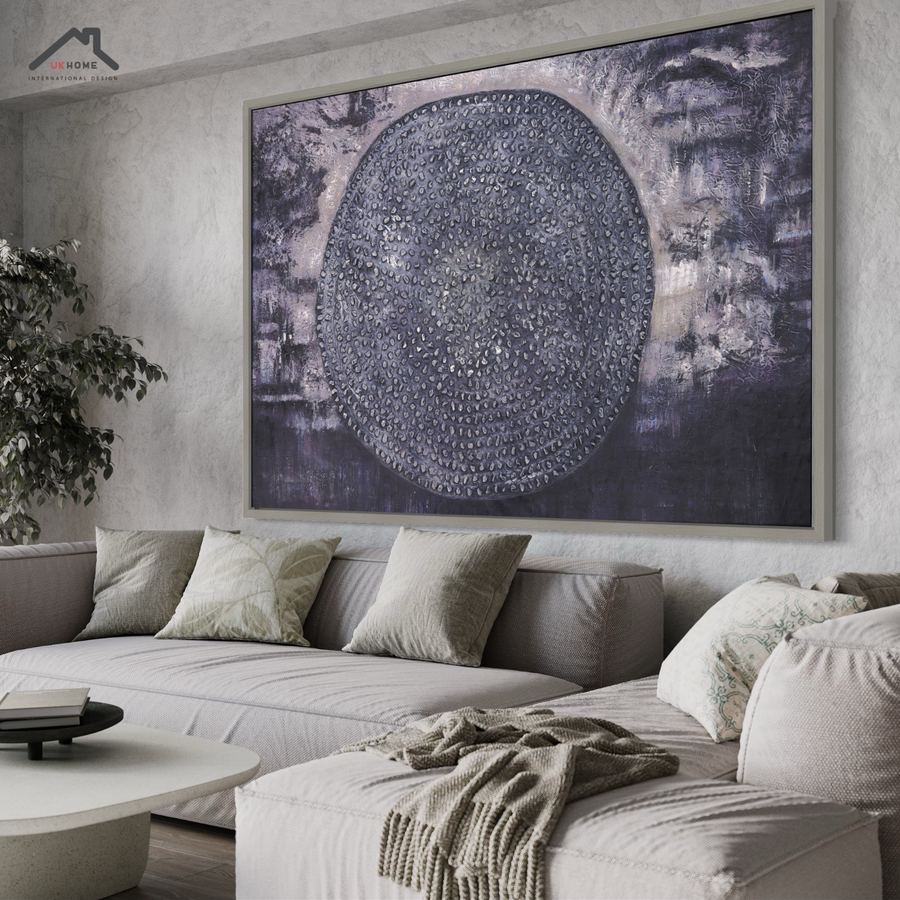 OLEO XL ABSTRACTO CIRCULO EN GRISES 120x180