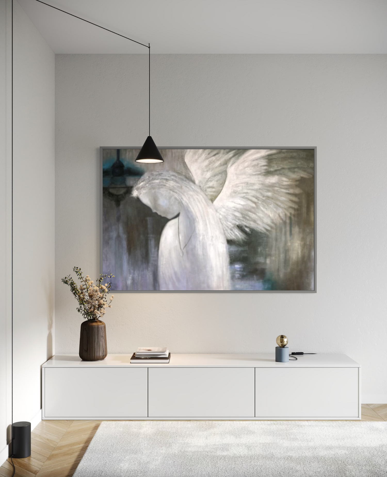 ÓLEO XL ABSTRACTO ÁNGEL ALAS 180X120
