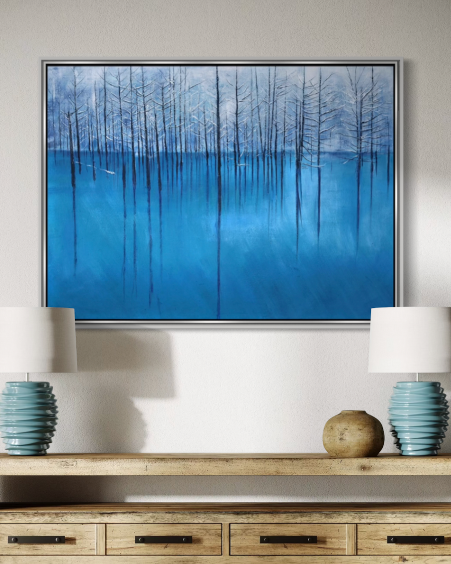 ÓLEO L ÁRBOLES EN INVIERNO 120X90