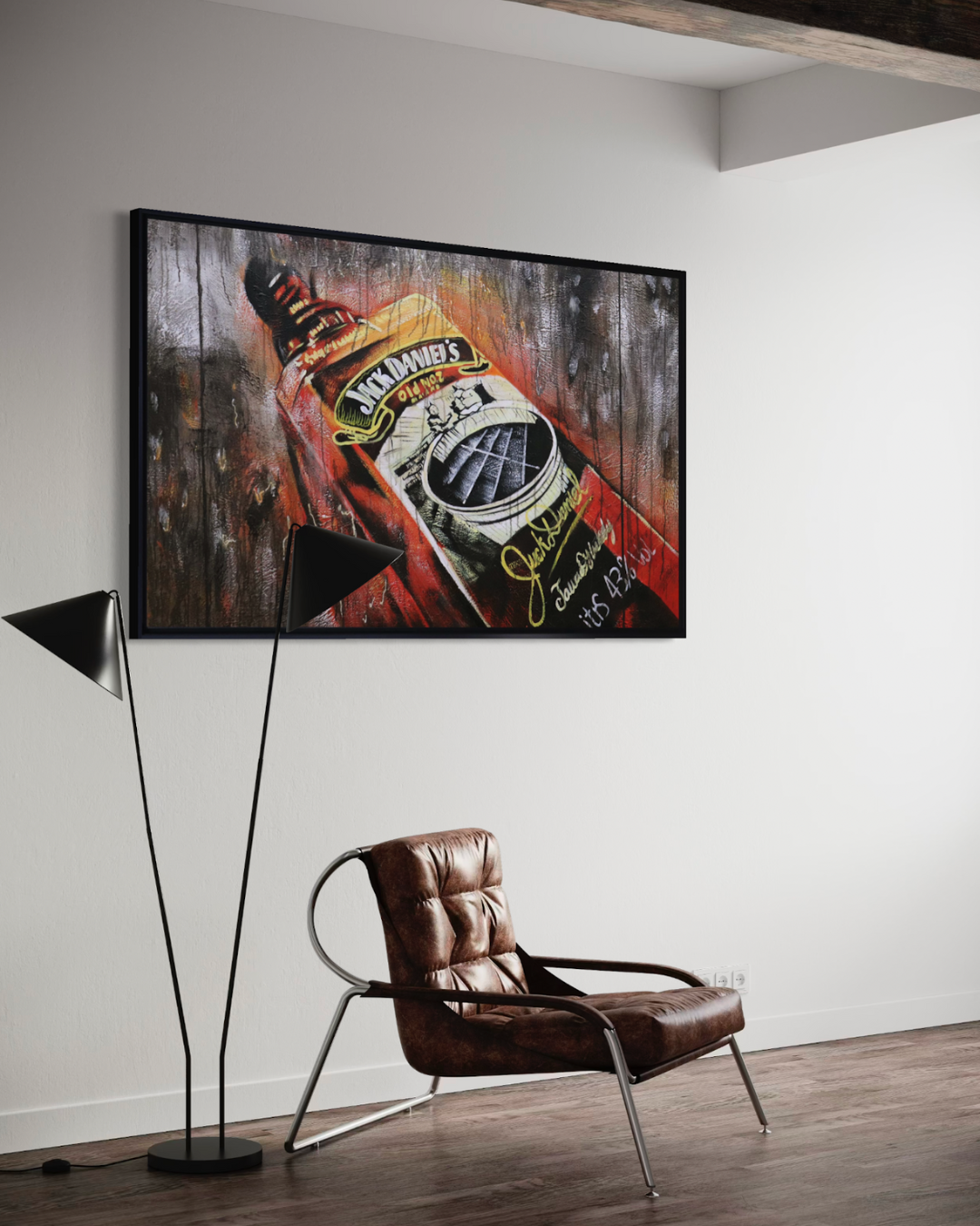 ÓLEO BOTELLA JACK DANIELS TWO 150X90