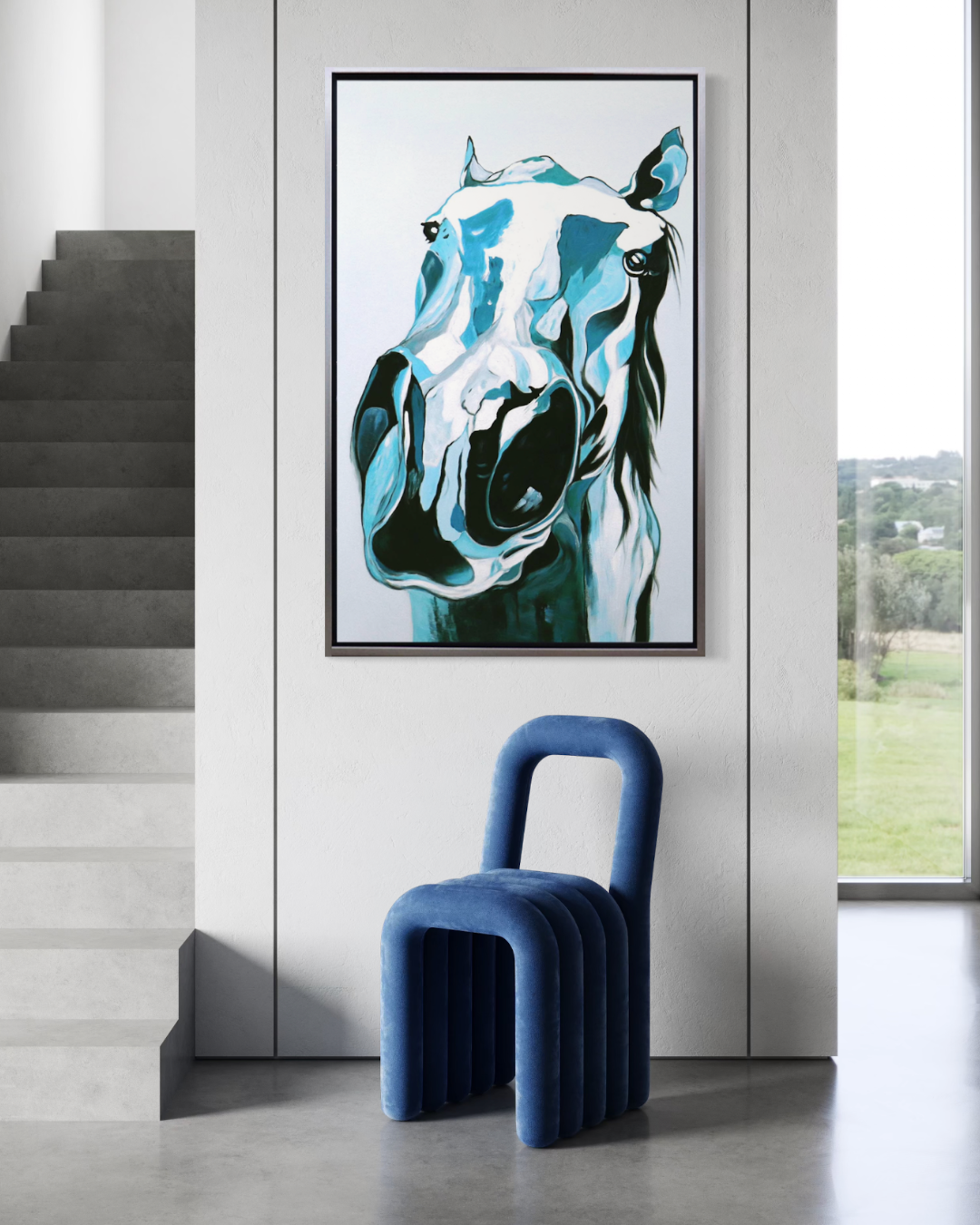 Oleo Caballo abstracto 80x120