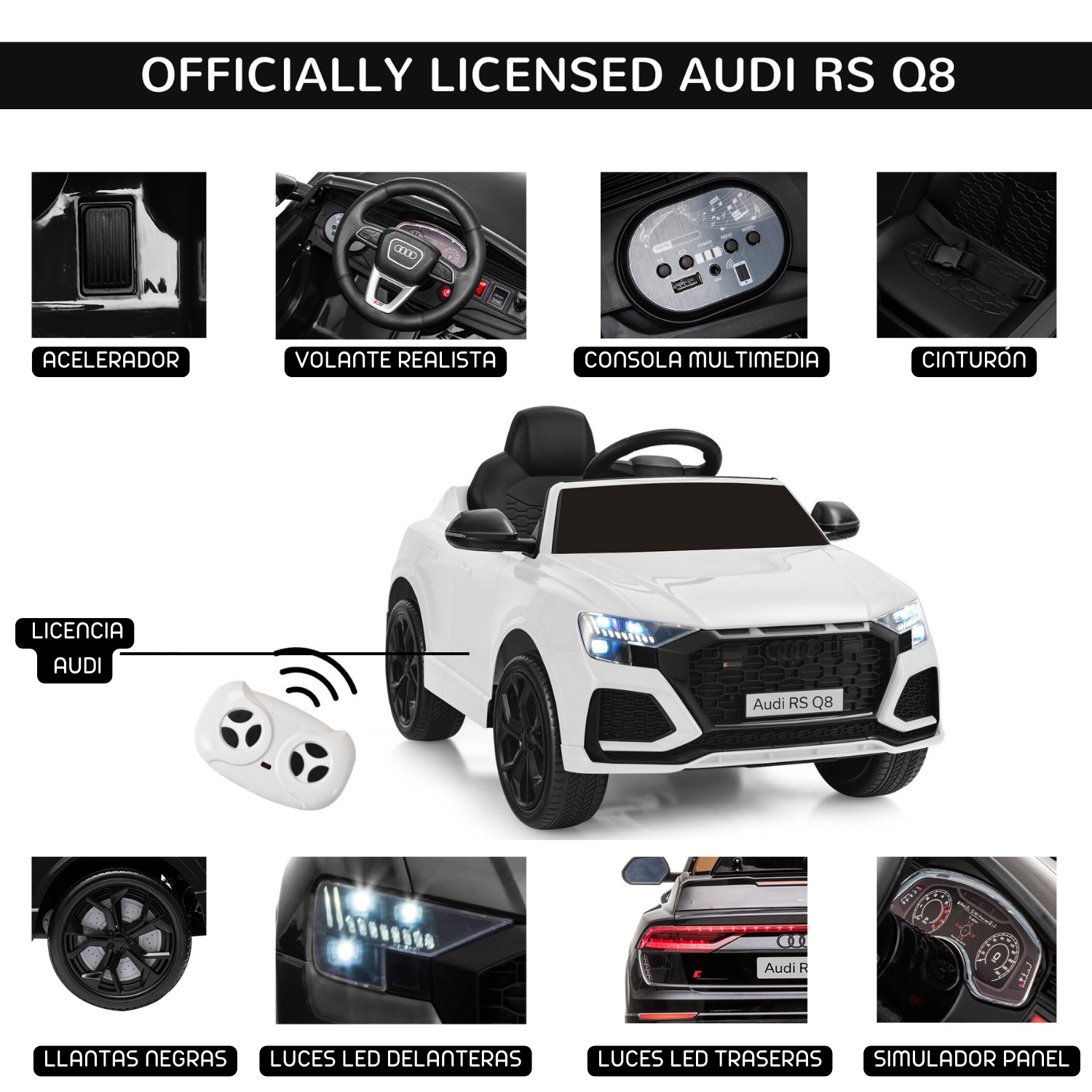 Audi RS Q8 Blanco 12V