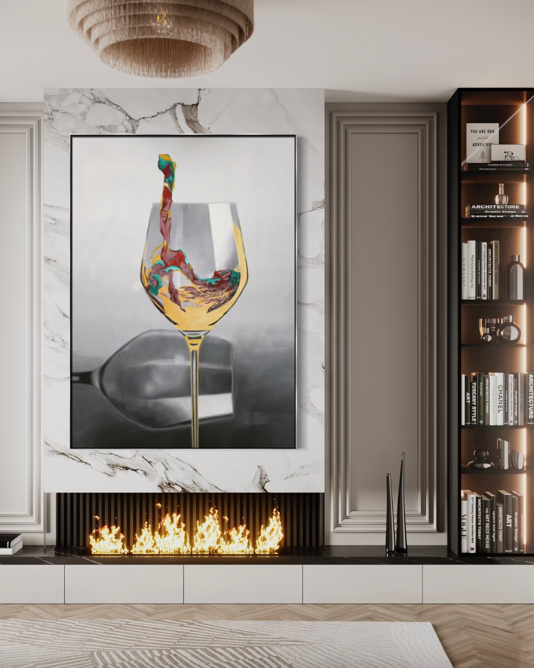 ÓLEO L COPA VINO BLANCO 110X150