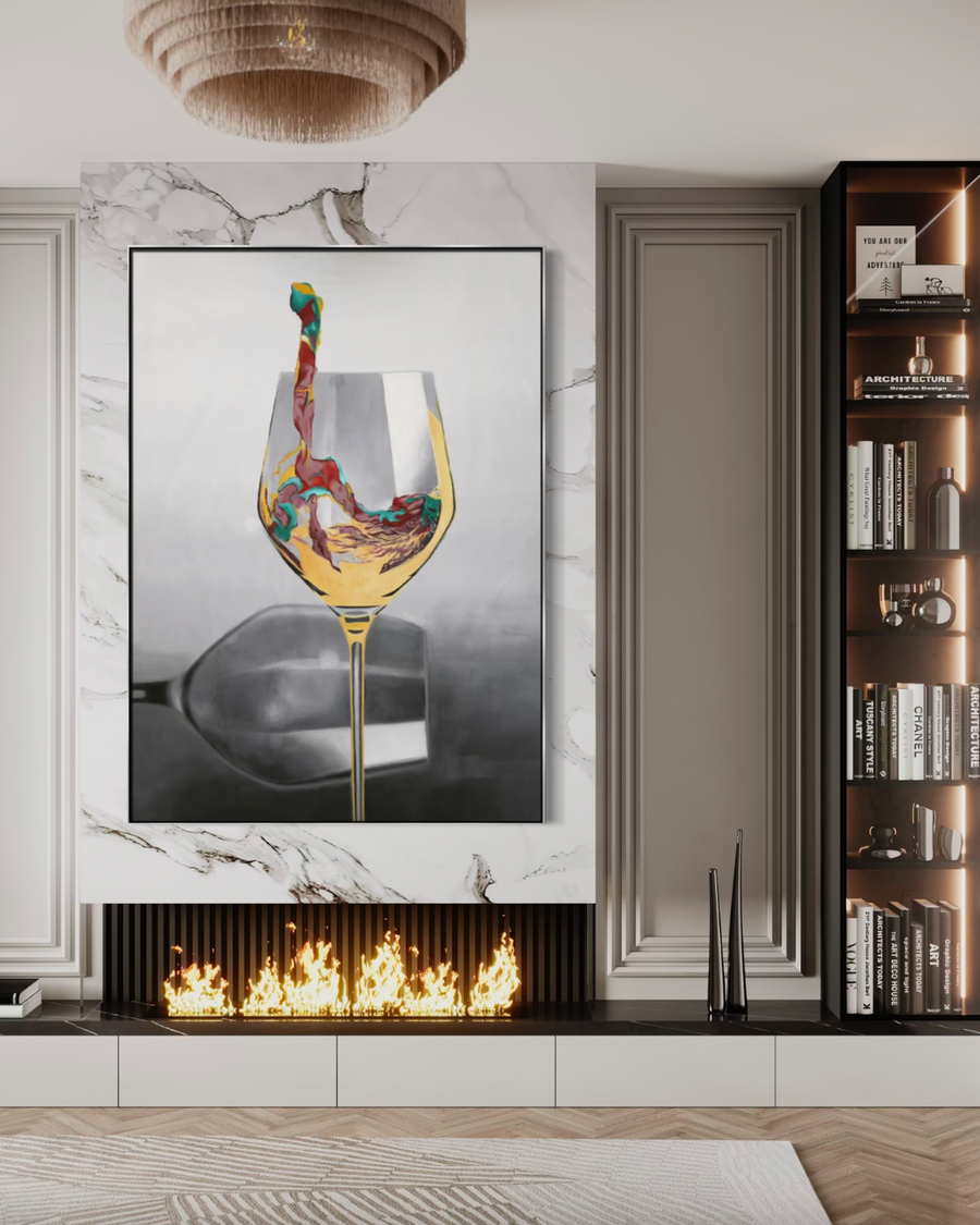 ÓLEO L COPA VINO BLANCO 110X150