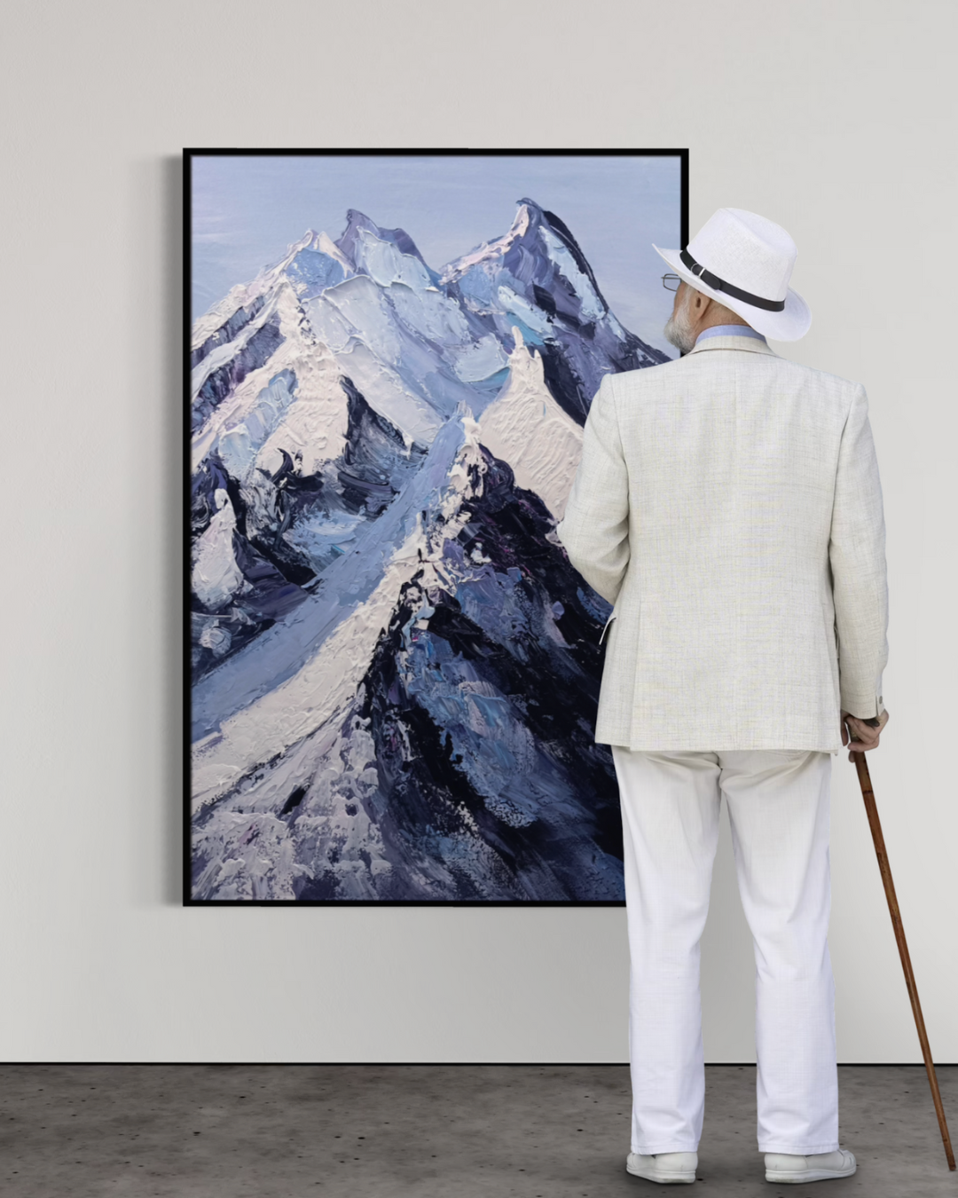 ÓLEO L REALISTA MONTAÑA NEVADA 100X150