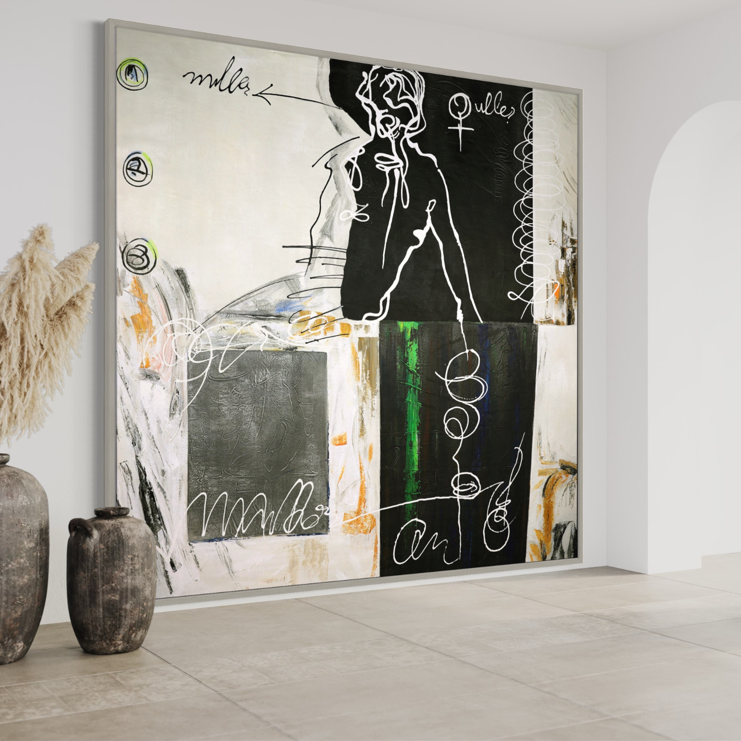 OLEO XXL ABSTRACTO FIGURA HUMANA DIBUJADA 240x240