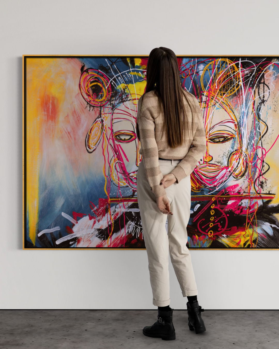 ÓLEO XL ROSTRO MUJERES 180X120