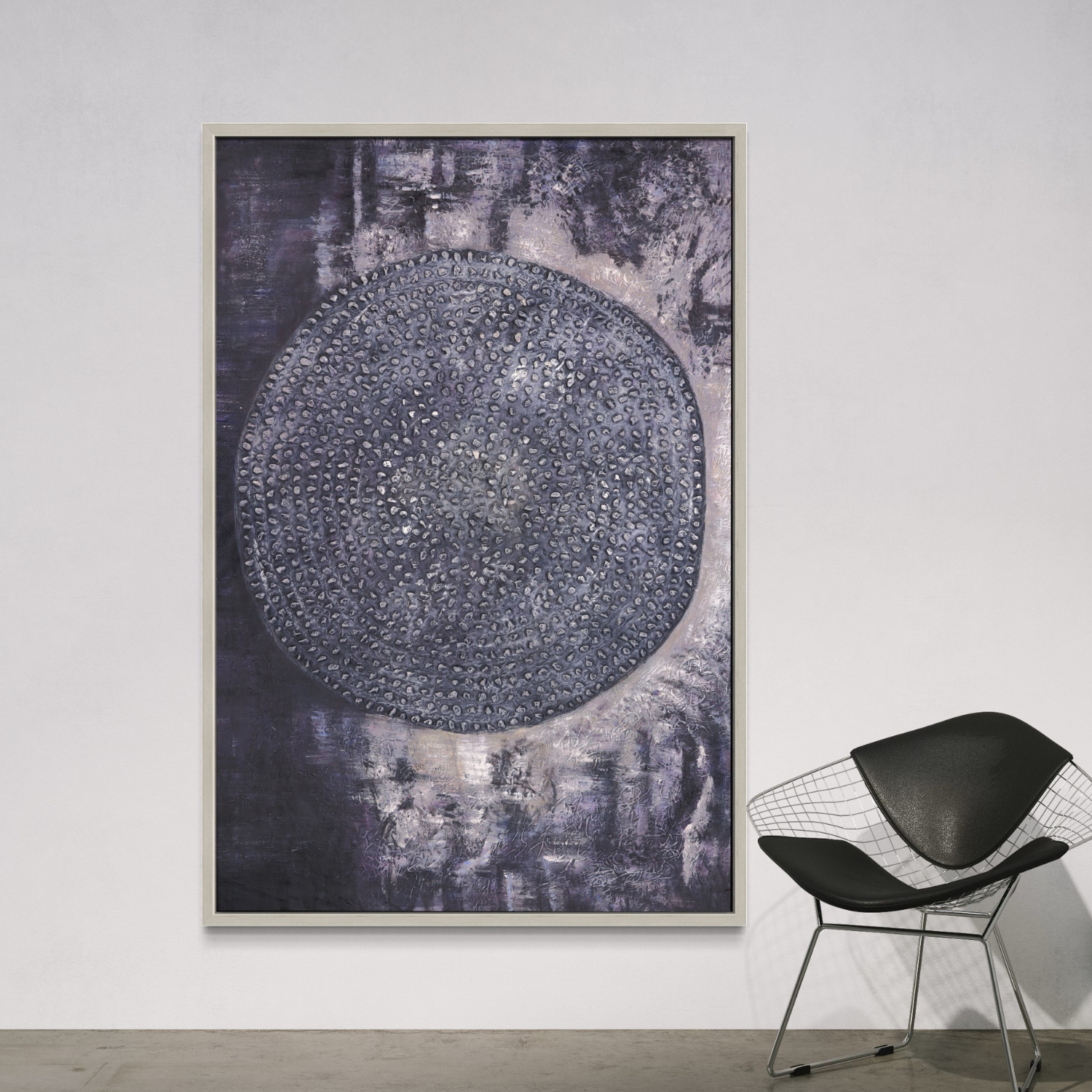 OLEO XL ABSTRACTO CIRCULO EN GRISES 120x180