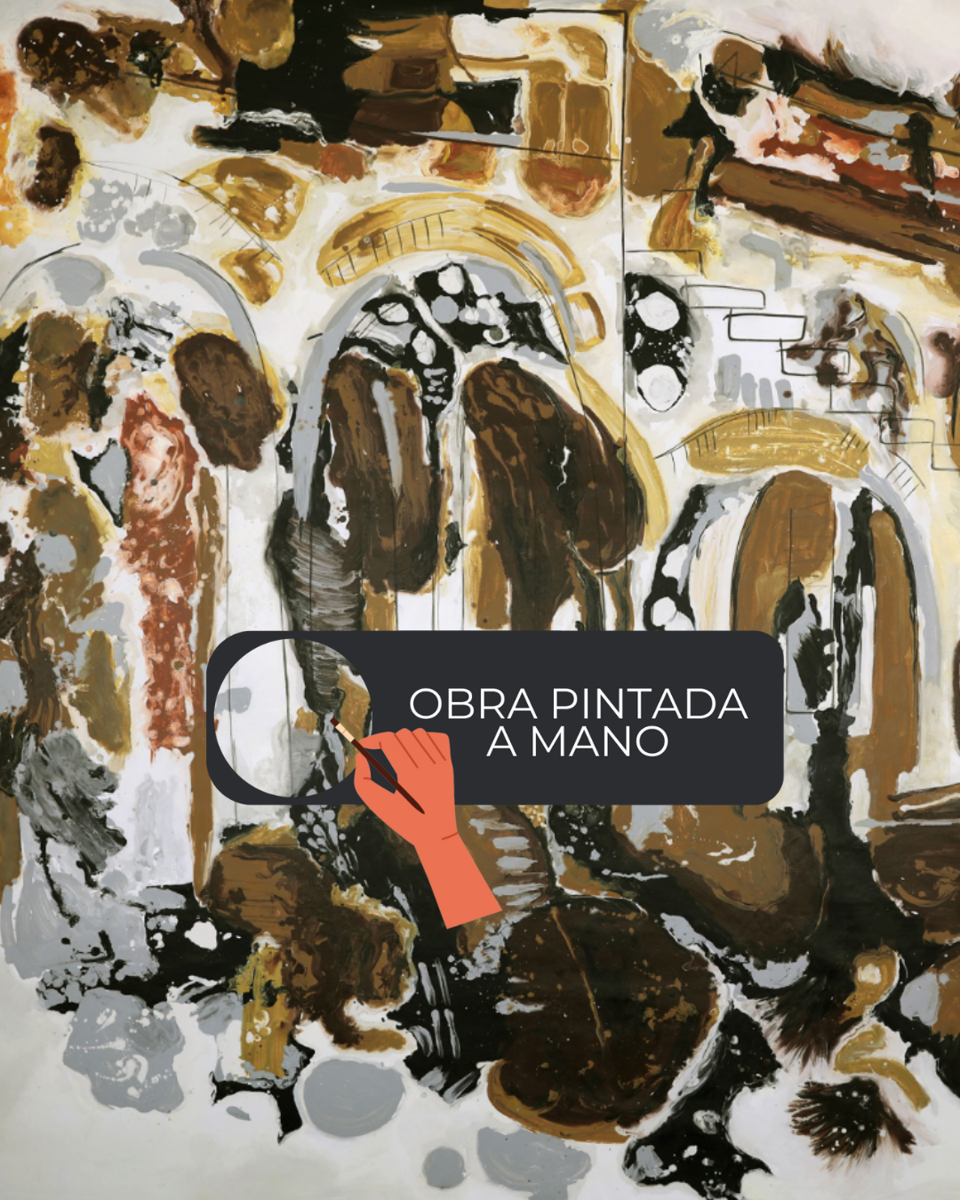 ÓLEO XXL FIGURATIVO TONOS CAFÉS 240x240